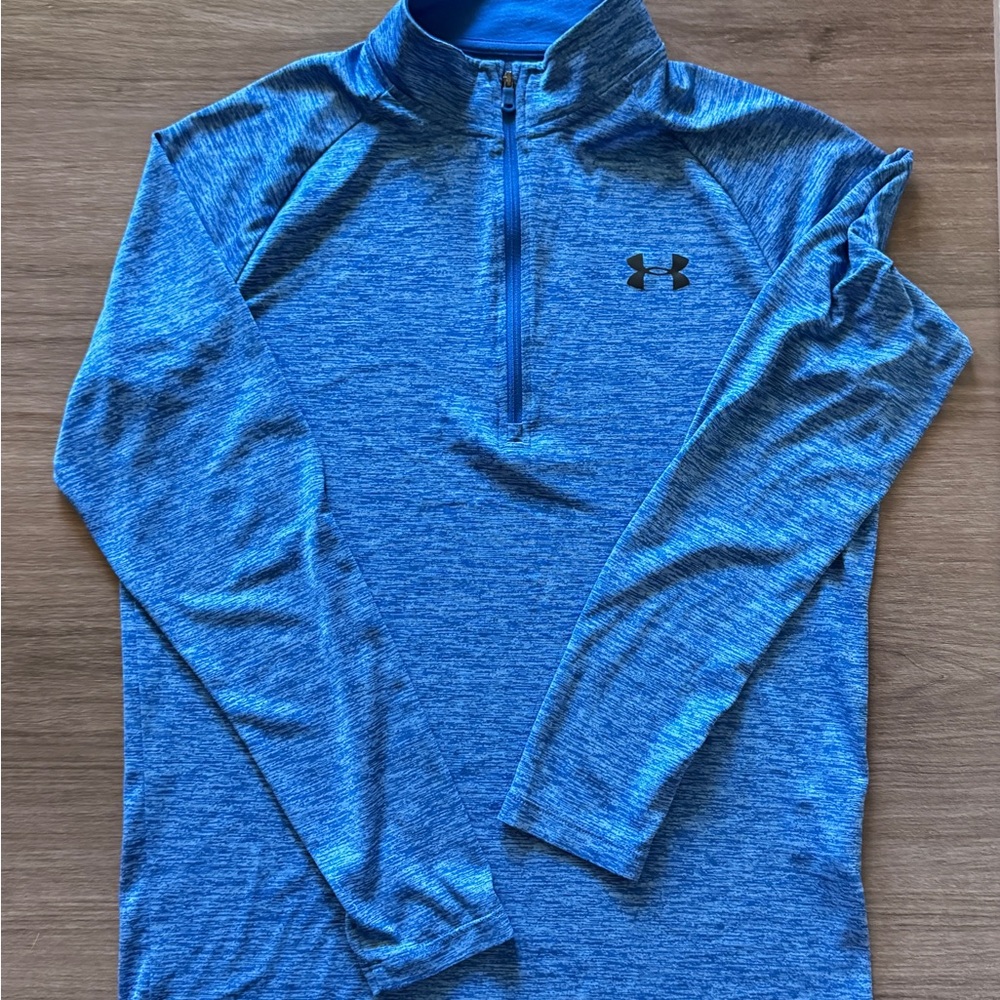 Men’s Under Armour Heathered Blue Quarter Zip Shirt